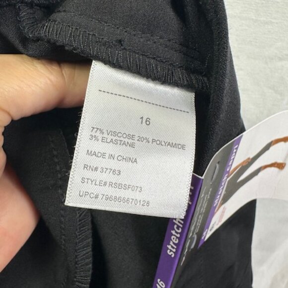 RAFAELLA Women Black Capri Pant Size 16 Comfort Stretch NWT - Picture 11 of 12